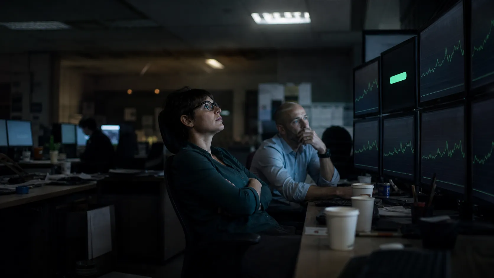 The World's Loudest Poster Went Quiet, and the Servers Noticed — AI-generated photograph · Fictional scene — no real people depicted
