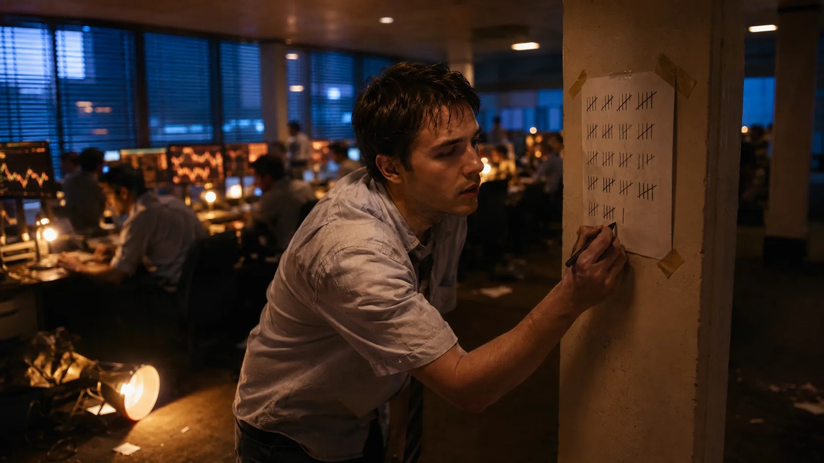 Musk Logs Exactly 74 Posts In 72 Hours, Shattering "Restraint" Market — AI-generated photograph · Fictional scene — no real people depicted
